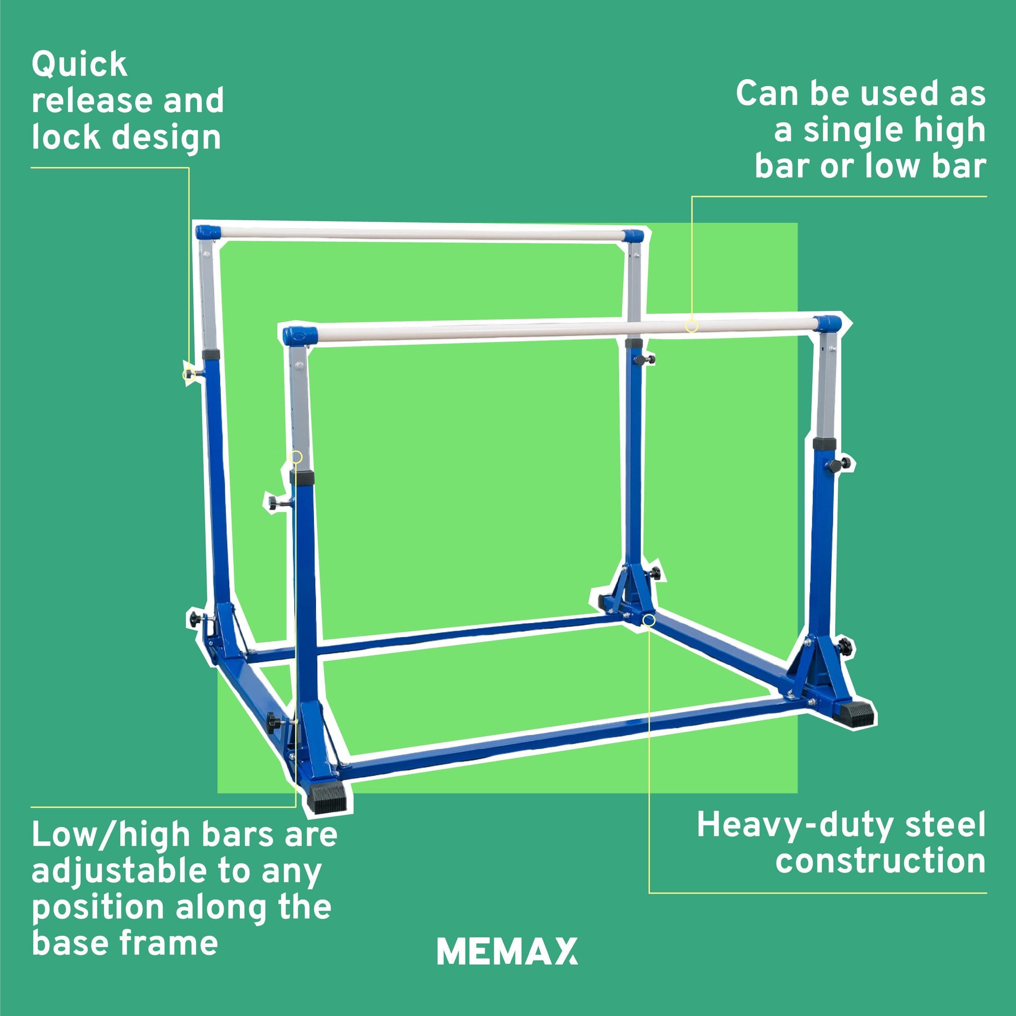 Gymnastic Uneven Bars Parallel Bar - Fibreglass Rail