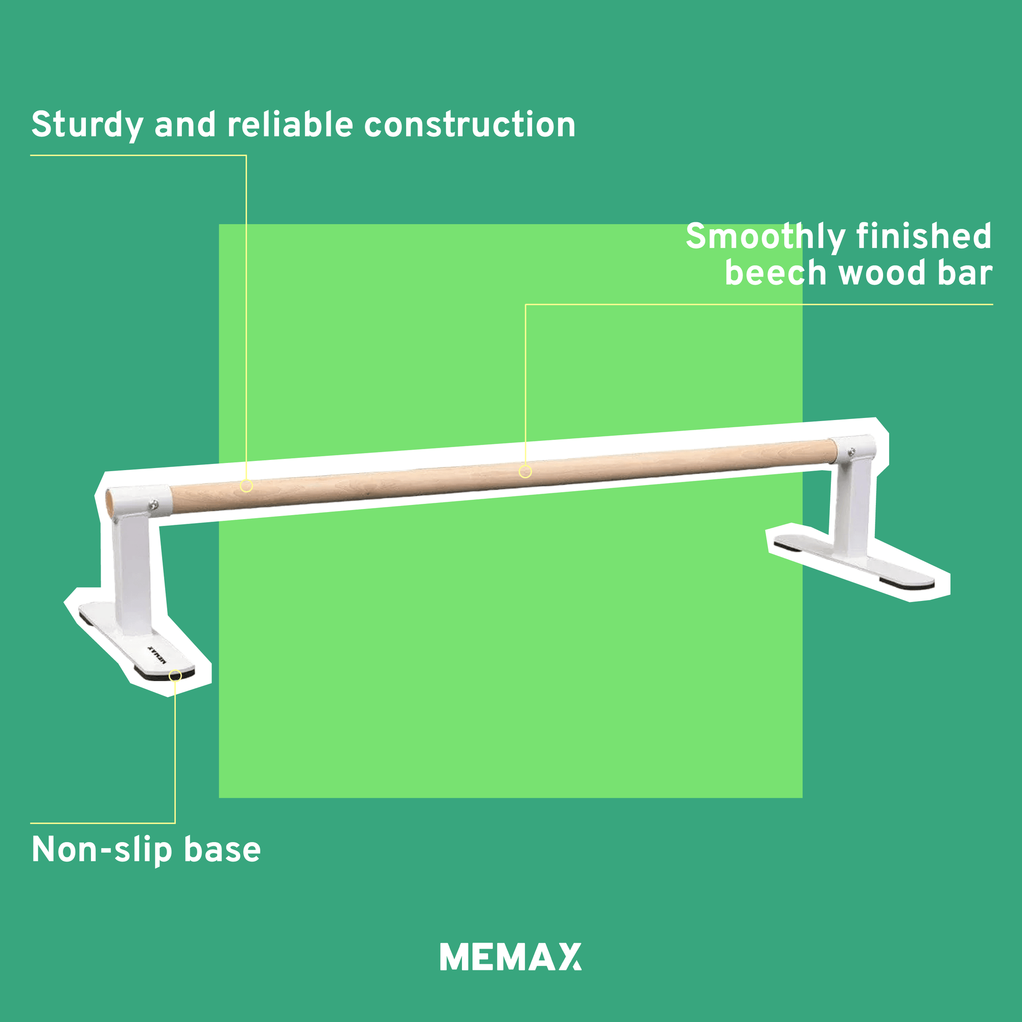 MEMAX Gymnastics Handstand Floor Bar 120cm Length