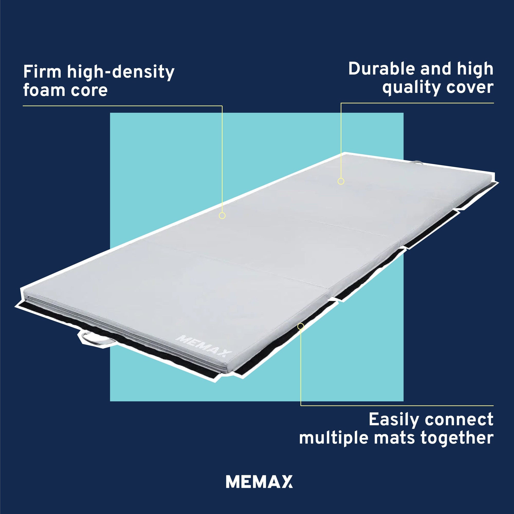 MEMAX Large Folding Tumbling Mat Gymnastics Mat - Grey