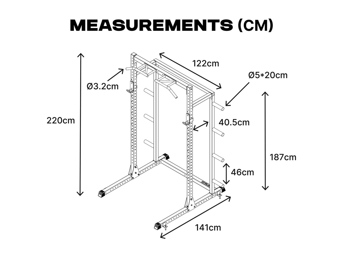 Half Power Rack with Storage and Cable System Option - HR2300 Pink