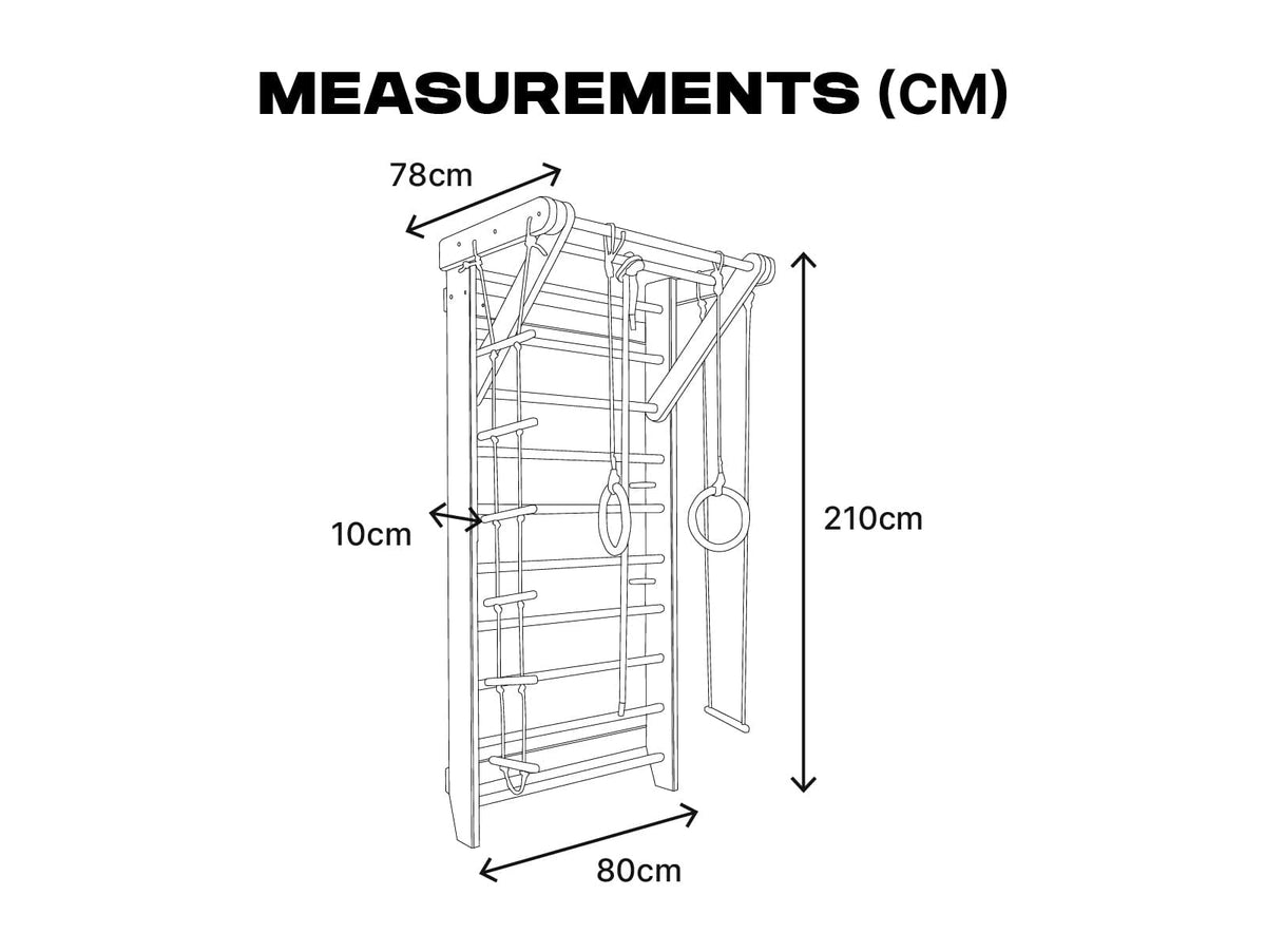 Wooden Swedish Ladder Wall Stall Bar Set