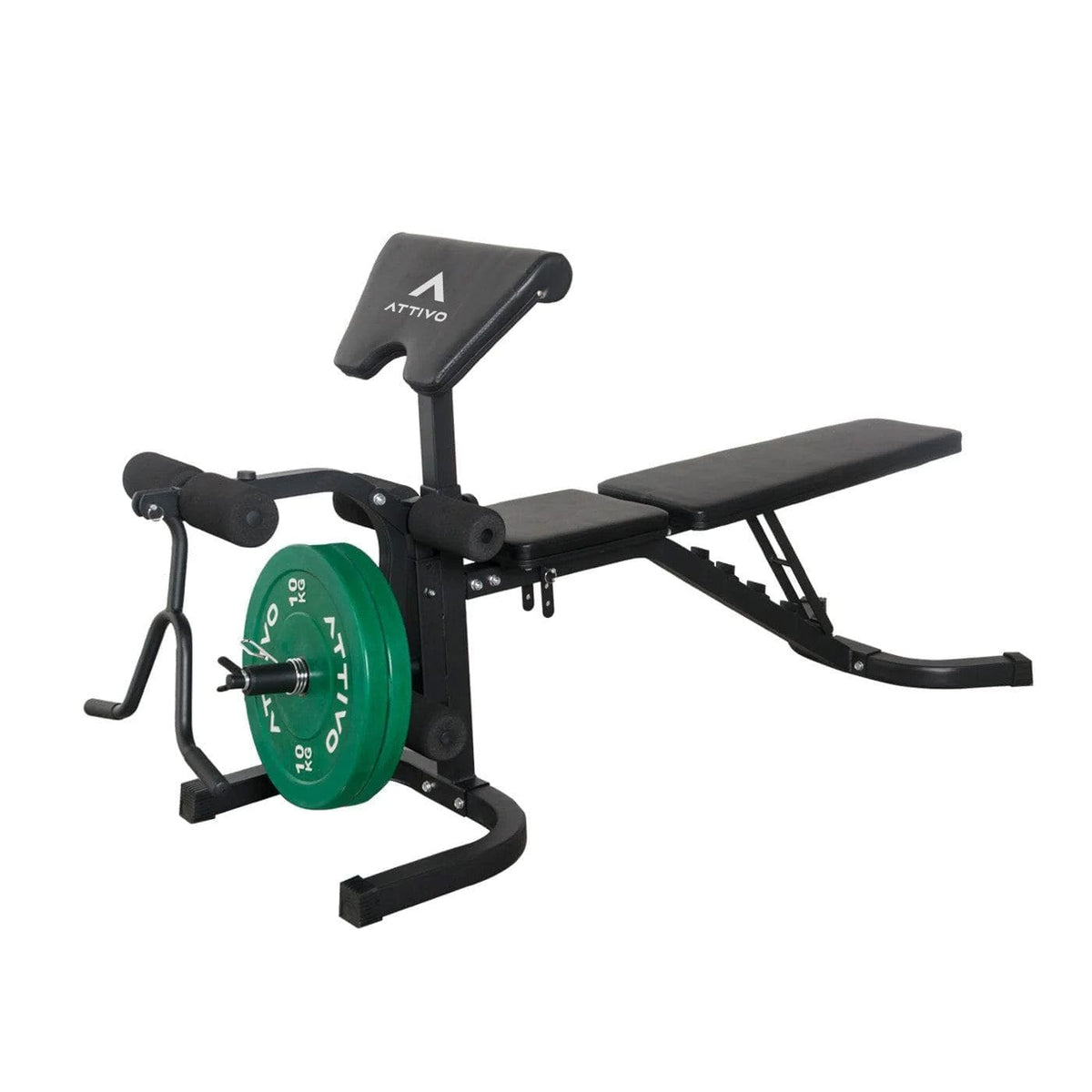 ATTIVO Adjustable Olympic Weight Bench with Preacher Curl Pad