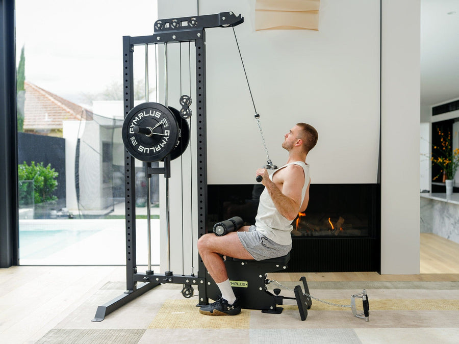 Gym Plus Lat Pulldown Low Row Machine with Aluminium Pulley Wheels - L4 Pro Series GP-LTD2002-A