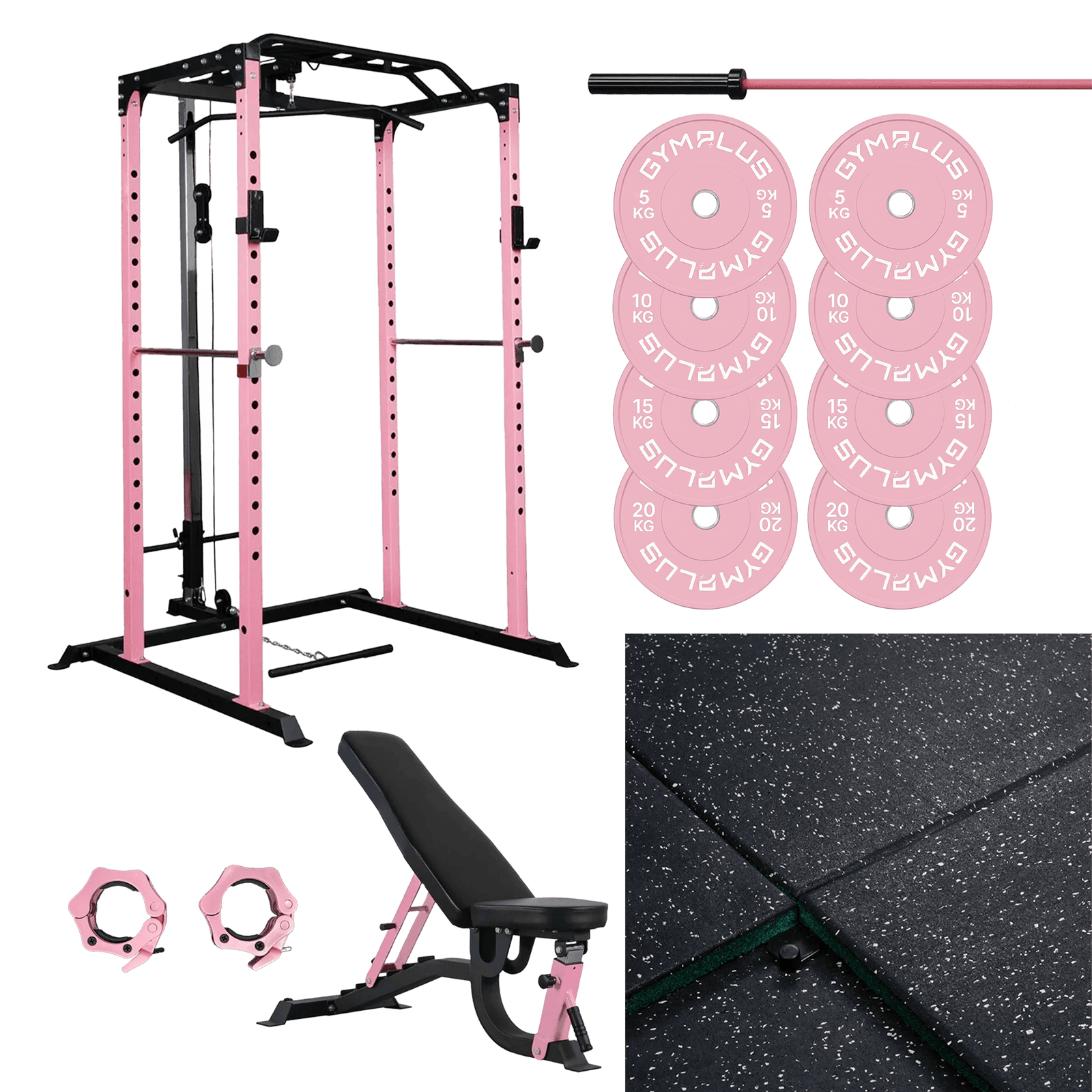 Pink Garage Gym Essentials Package – Complete Setup