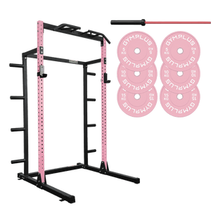 Half Power Rack Garage Gym Package - Pink