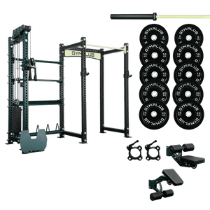 Gym Plus Evolve Extended Cable System with Storage Garage Gym Package EV-EXTCB-STOR-BLK-FULL-BLK