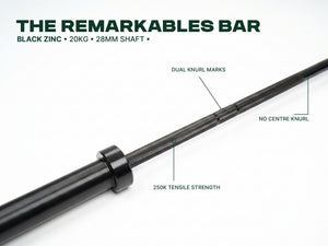 Gym Plus Remarkables Olympic Bar 20KG and Bumper Plates Set