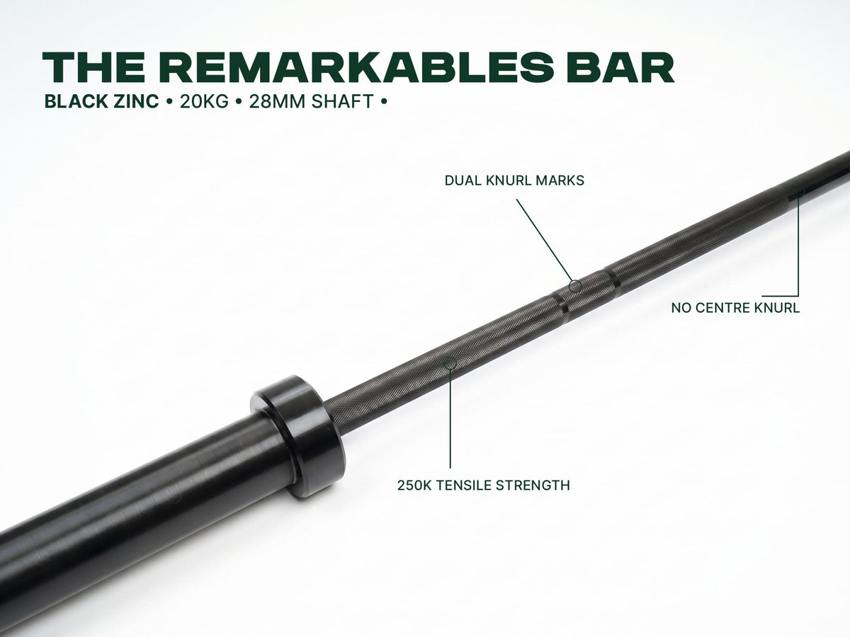 Gym Plus 20kg Olympic Barbell Black Zinc - Bushing GP-RMK-BUSH-20KG