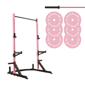 Half Power Rack Garage Gym Package - Pink (HR2100 Combo)