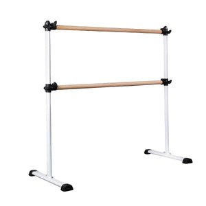 Gymax 4' Portable Double Freestanding Ballet Barre Stretch Dance Bar Height  Adjustable