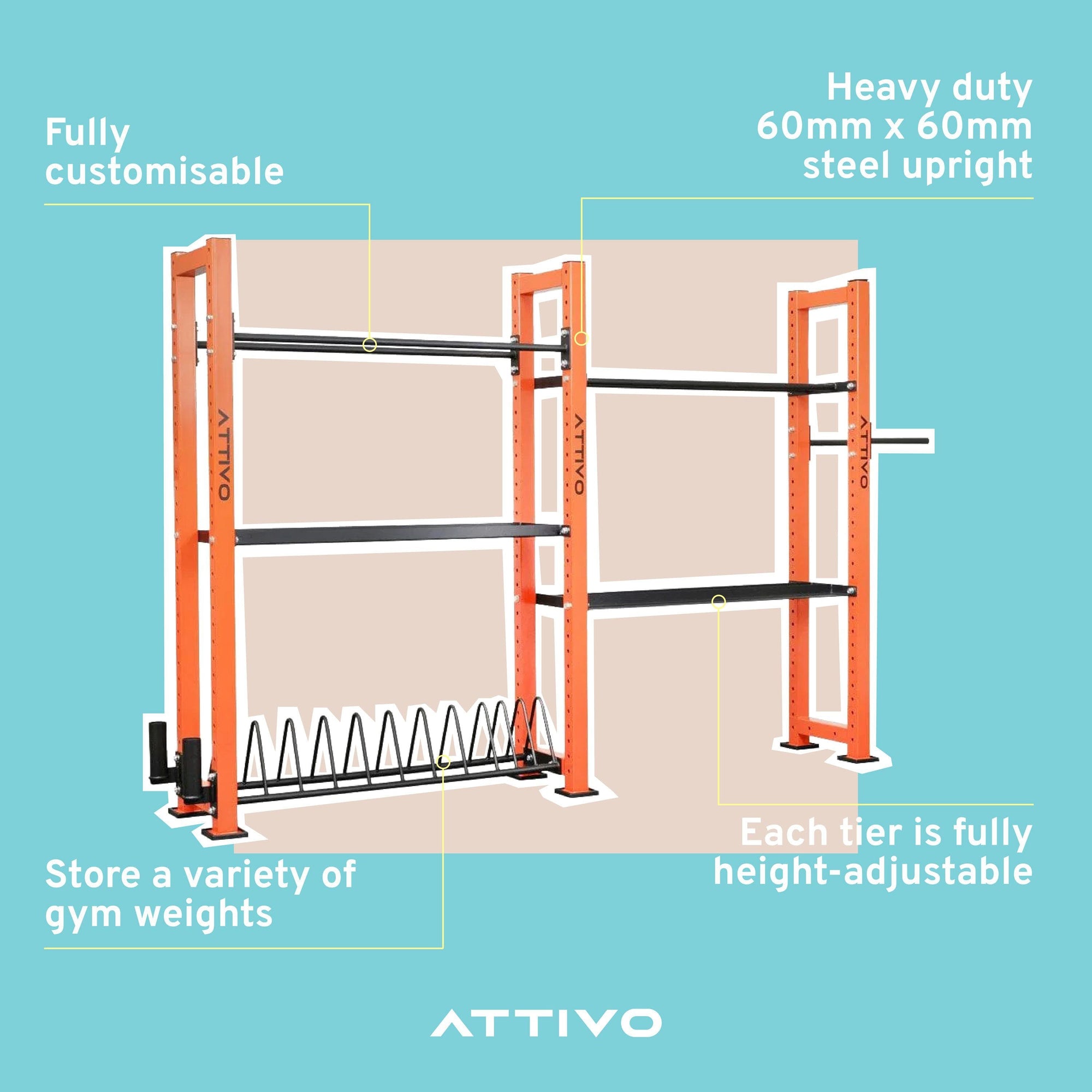 ATTIVO L3 Fully Customisable Gym Storage System