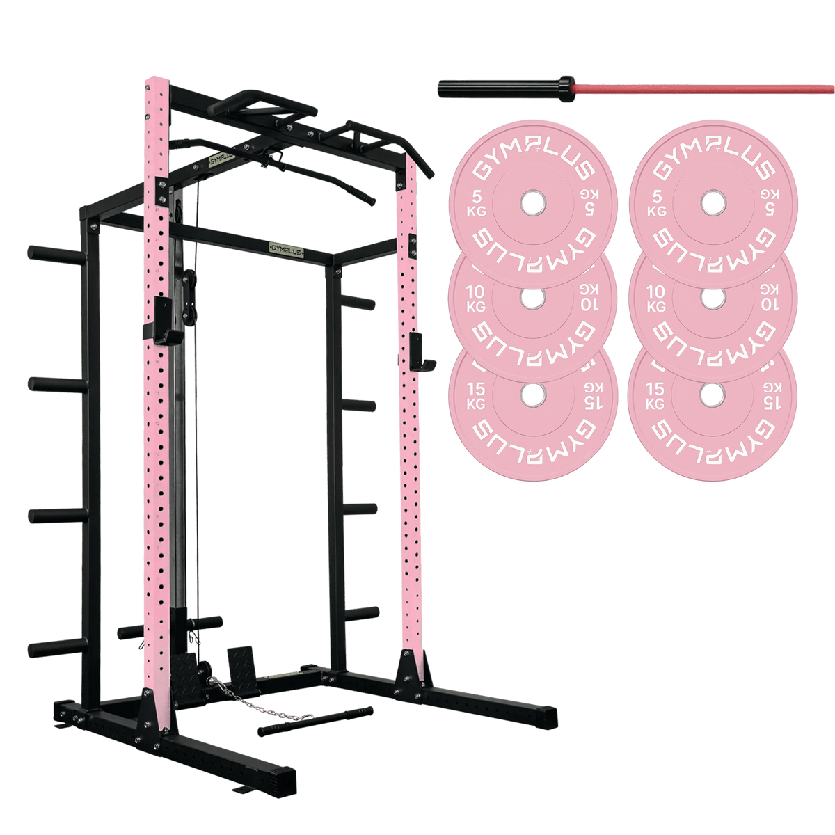 Half Power Rack Garage Gym Package - Pink