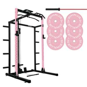 Half Power Rack Garage Gym Package - Pink