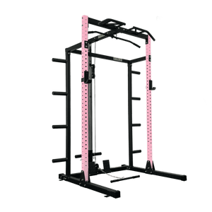 Gym Plus Half Power Rack with Storage and Cable System Option - HR2300 Pink HR2300+STORAGE+LLP-PINK
