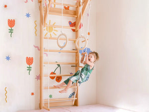 Wooden Swedish Ladder Wall Stall Bar Set