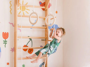 Wooden Swedish Ladder Wall Stall Bar Set