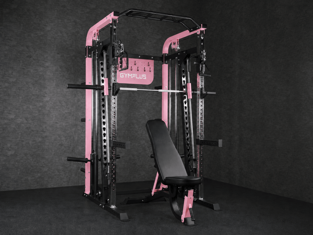 Gym Plus Icon All-in-one Functional Trainer - Pink PJ-FA-PINK Icon trainer with pink adjustable bench 