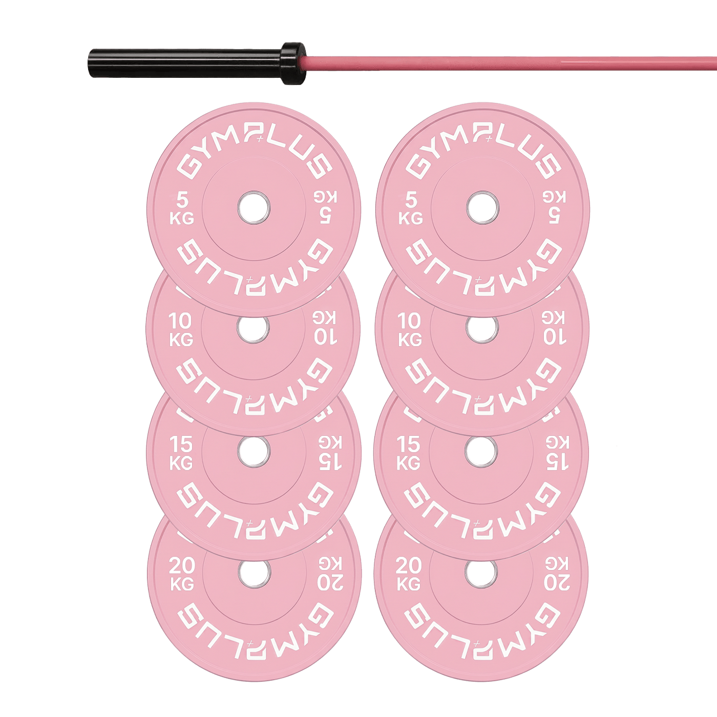 Cerakote Pink Olympic Barbell & Bumper Plate Set – 60kg/100kg
