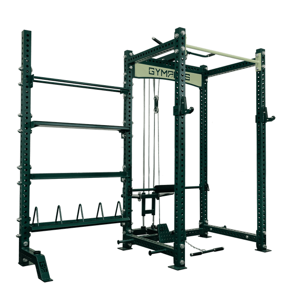 Gym Plus Evolve Power Rack with Lat Pulldown and Storage System EV-W-LAT-STOR