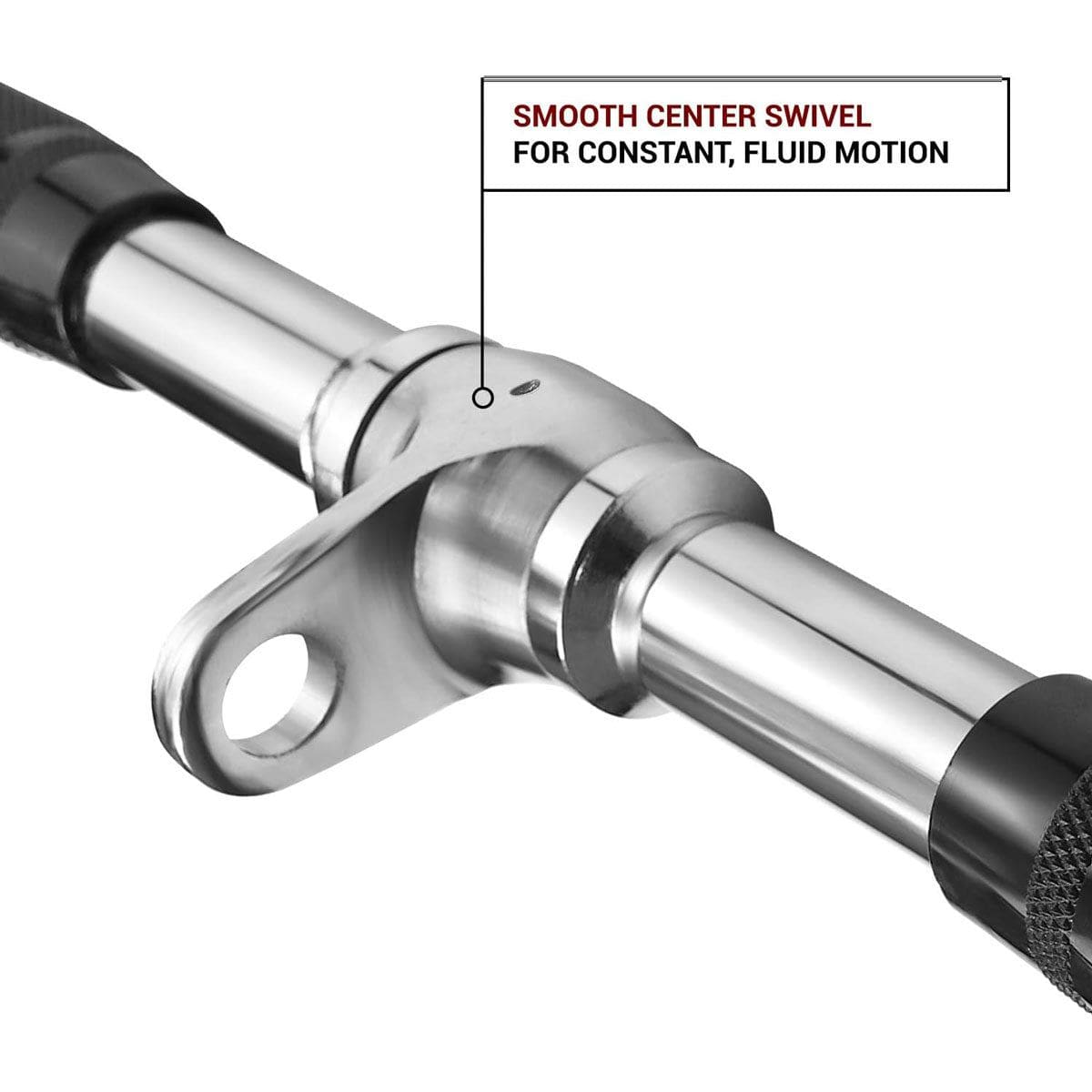 Rotating Straight Bar Cable Attachment with Rubber Grips