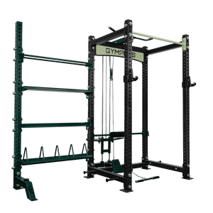 Gym Plus Evolve Power Rack with Lat Pulldown and Storage System EV-W-LAT-STOR-BLK