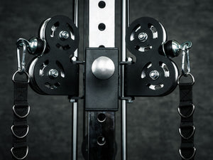 Gym Plus L4 Pro Series Wall Mount Cable Tower With Weight Stack - Aluminium Pulley Wheels WM-LTD-3001