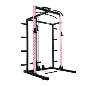 Pink Half Power Rack Garage Gym Package - Complete Setup