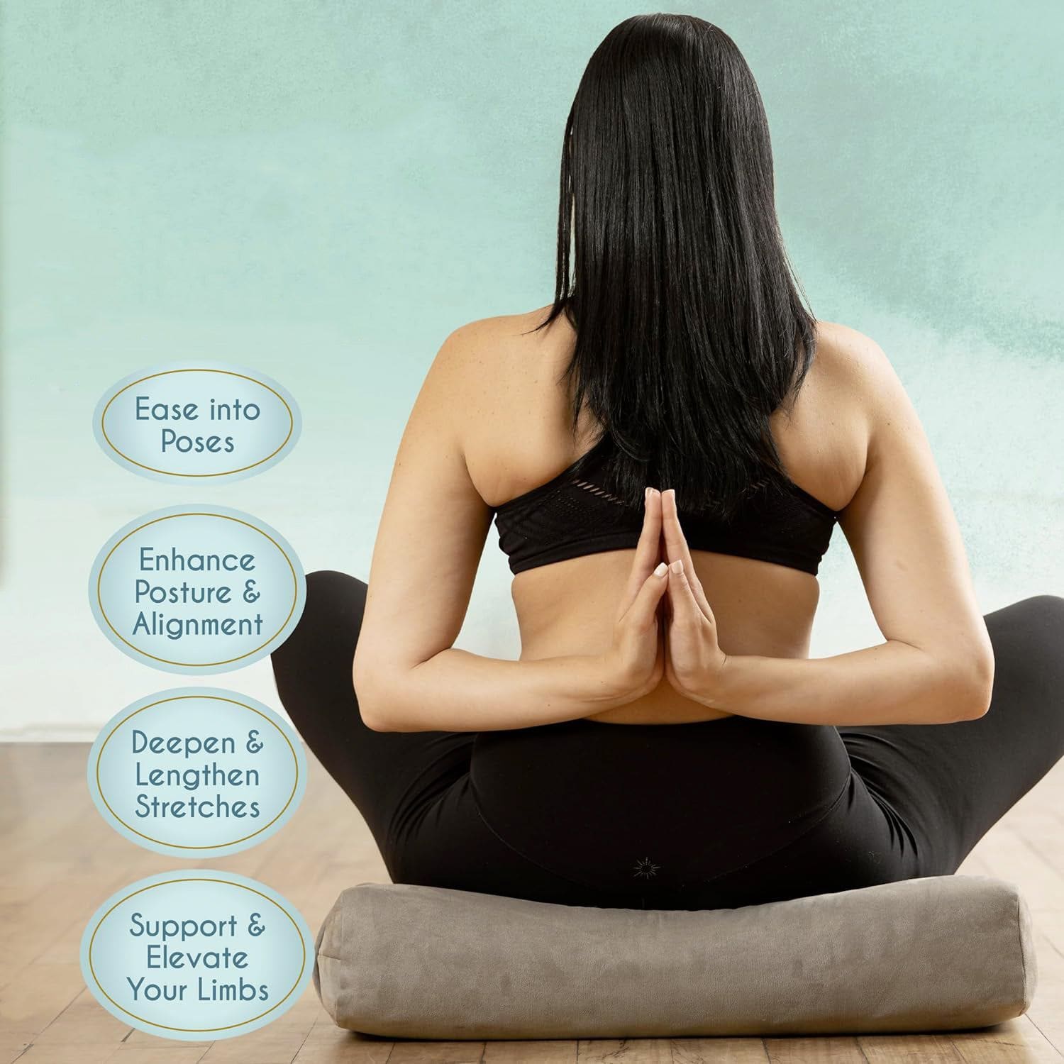 MEMAX Yoga Meditation Cushion, Bolster Pillow for Restorative Yoga