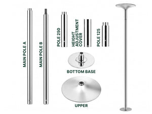 Gym Plus Portable Dancing Pole - Static and Spinning (Chrome) DANCINGPOLE