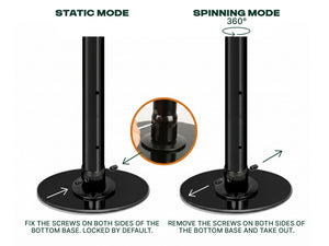 Gym Plus MEMAX Portable Dancing Pole - Static and Spinning - Black DANCEPOLE-BLACK