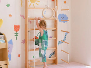 Wooden Swedish Ladder Wall Stall Bar Set