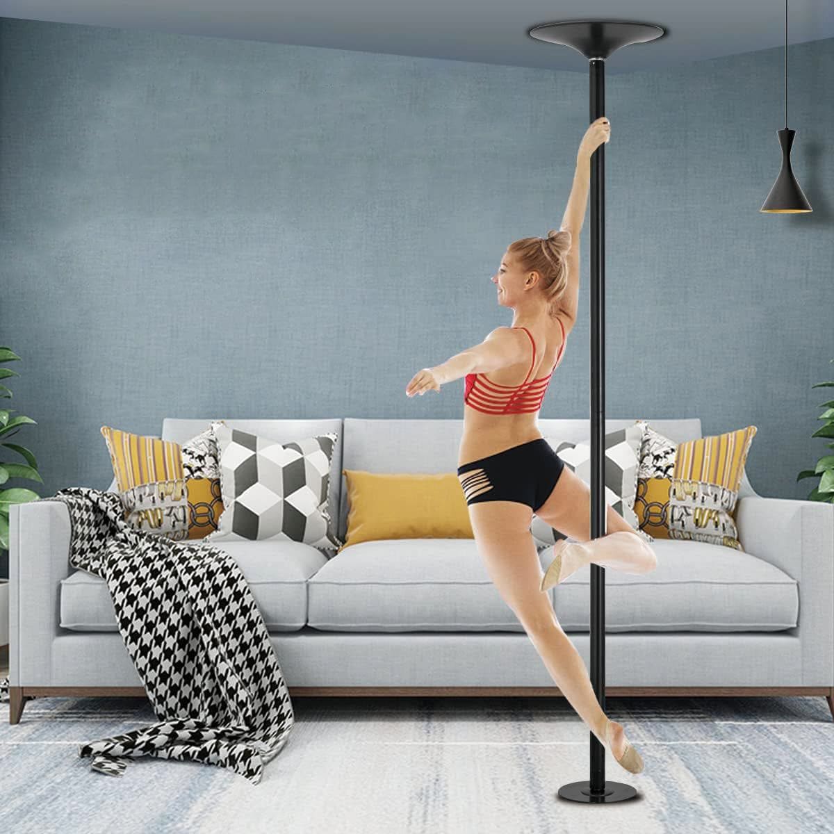 MEMAX Portable Dancing Pole - Static and Spinning - Black