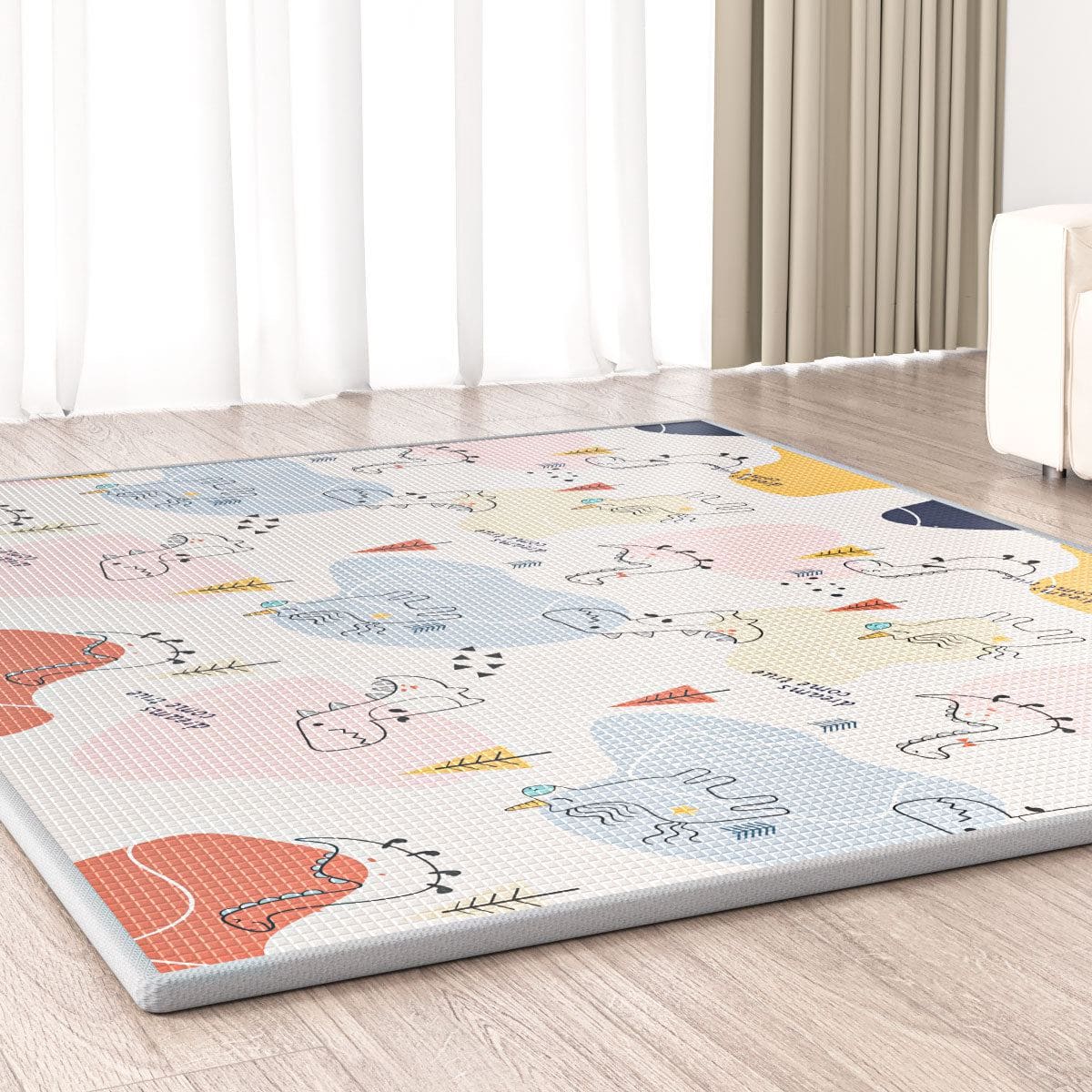Large Crawling Mat Play Mat - Double Sided, Waterproof