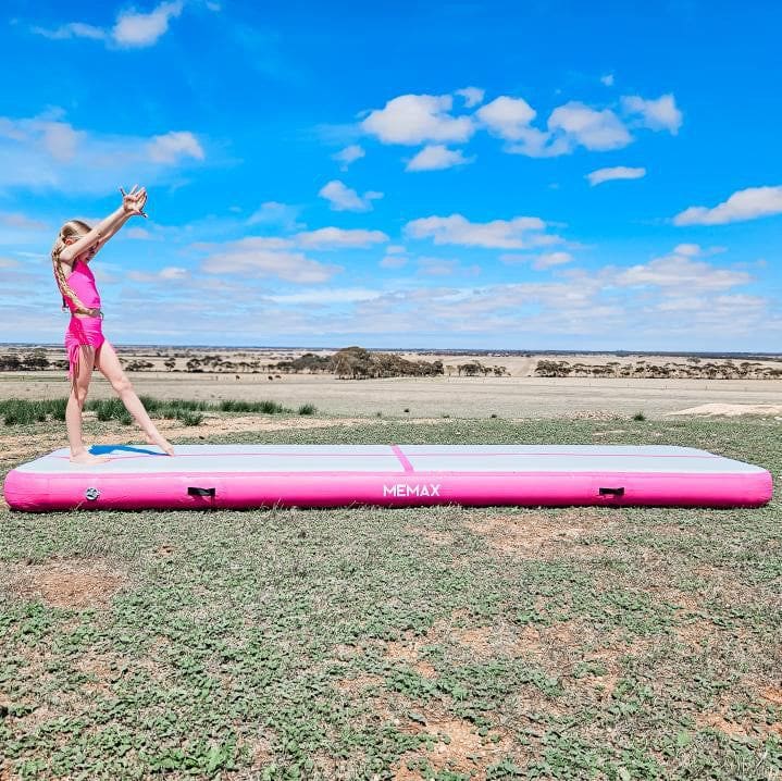Inflatable Air Track Mat Gymnastics Mat with Electric Pump - Green