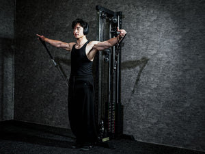 Gym Plus L4 Pro Series Wall Mount Cable Tower With Weight Stack - Aluminium Pulley Wheels WM-LTD-3001