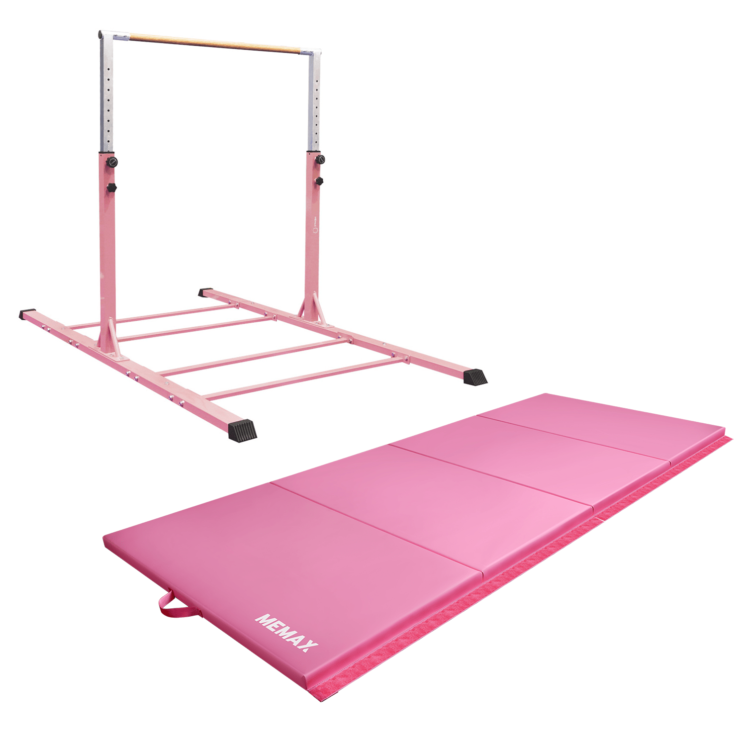 MEMAX Advanced Gymnastics Bar & Mat Set – Pink