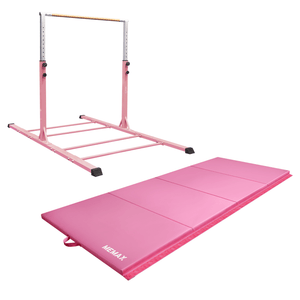 MEMAX Advanced Gymnastics Bar & Mat Set – Pink