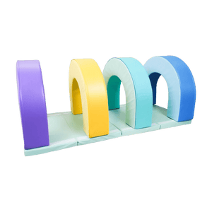 MEMAX Baby Playroom Soft Arch Tunnel Set of 4 with Crawling Mat