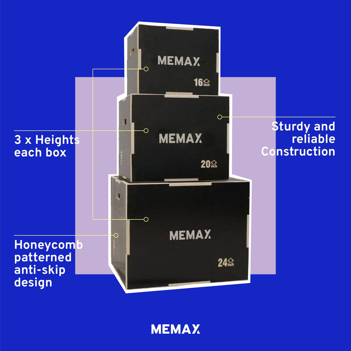 Multiple Sided Anti-Slip Wooden Plyo Jump Box