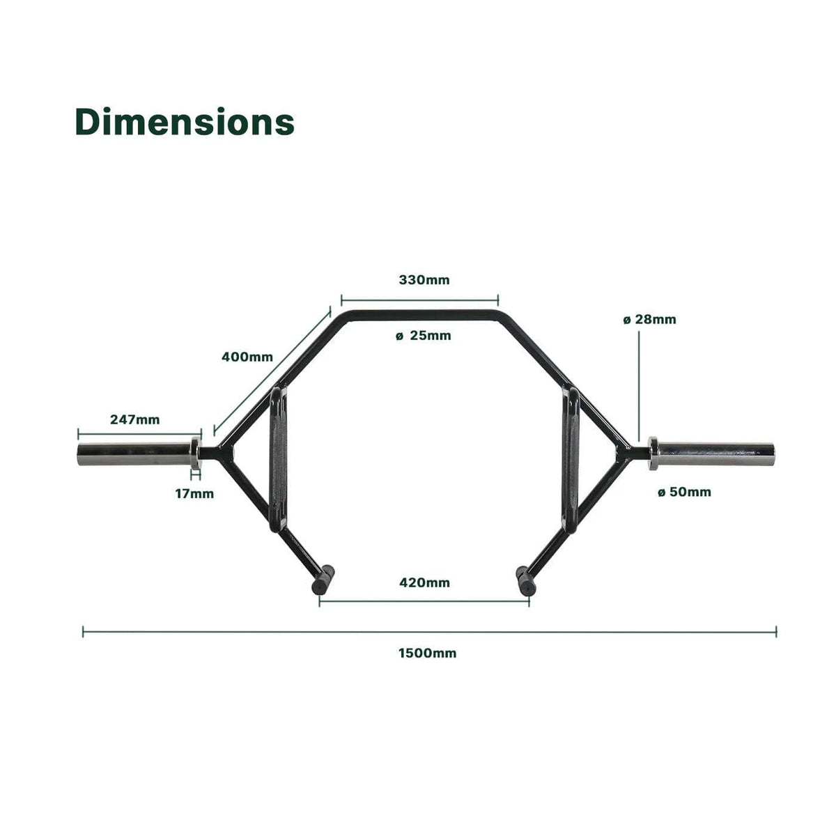 Open Trap Bar with Rotating Sleeves