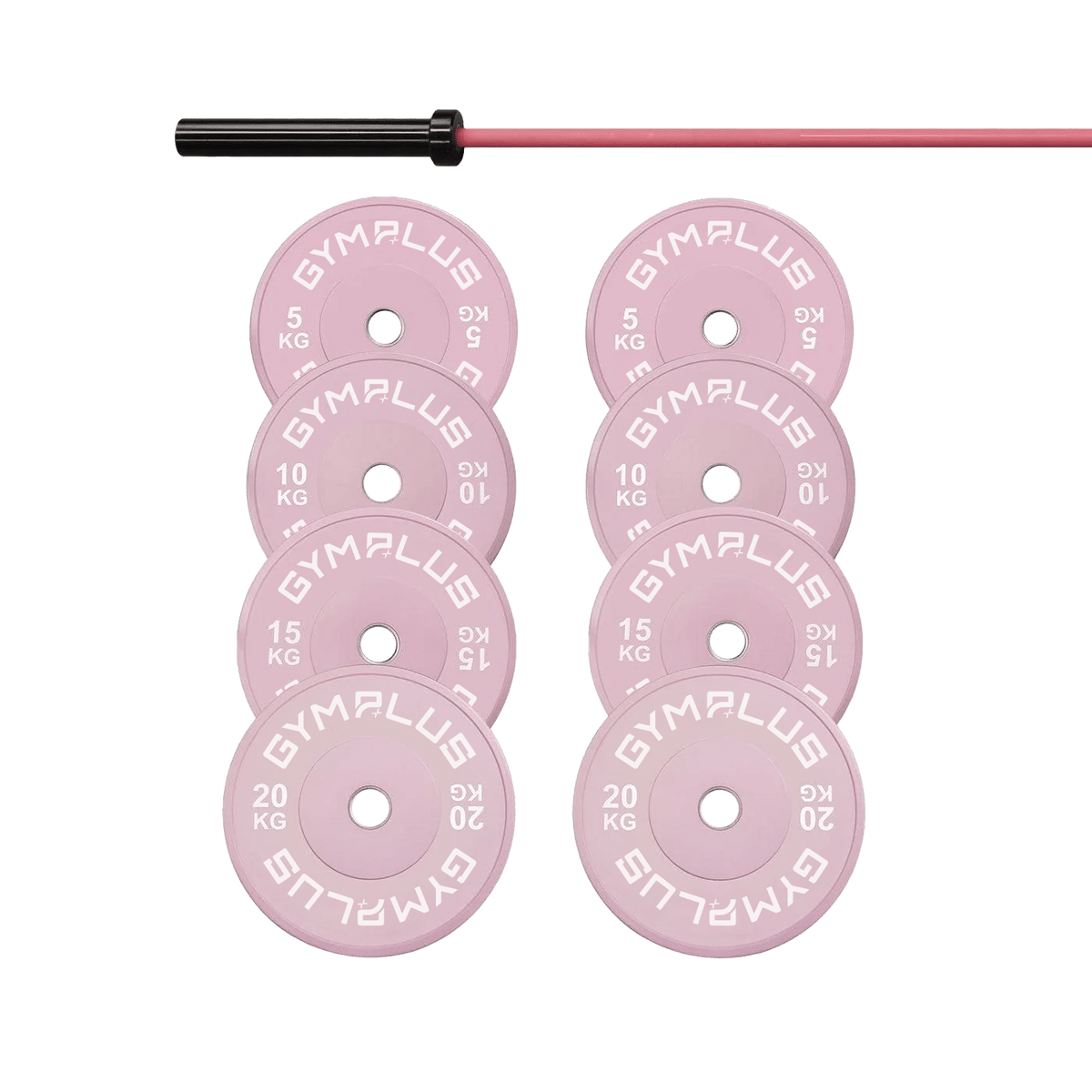 Cerakote Pink Olympic Barbell & Bumper Plate Set – 60kg/100kg