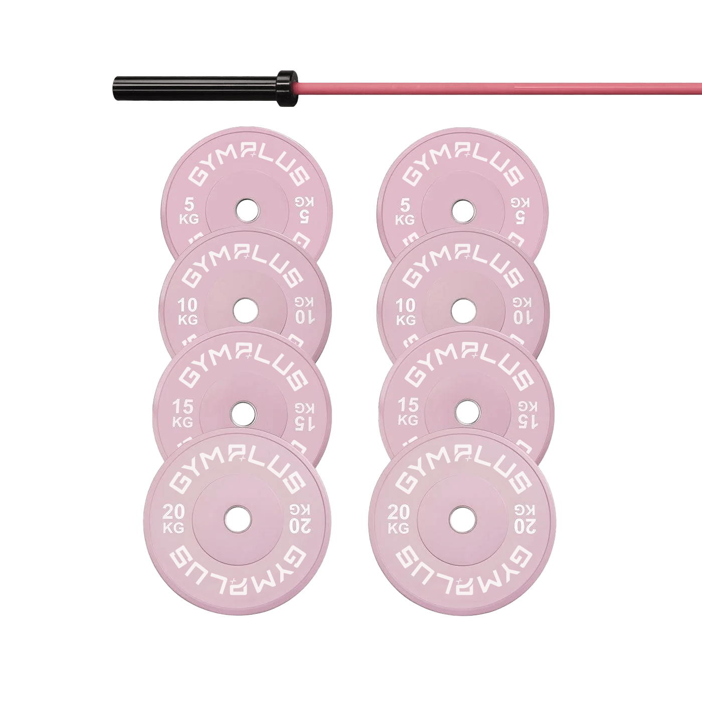 Cerakote Pink Olympic Barbell & Bumper Plate Set – 60kg/100kg