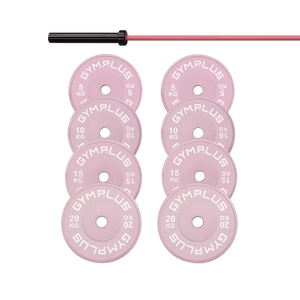 Cerakote Pink Olympic Barbell & Bumper Plate Set – 60kg/100kg