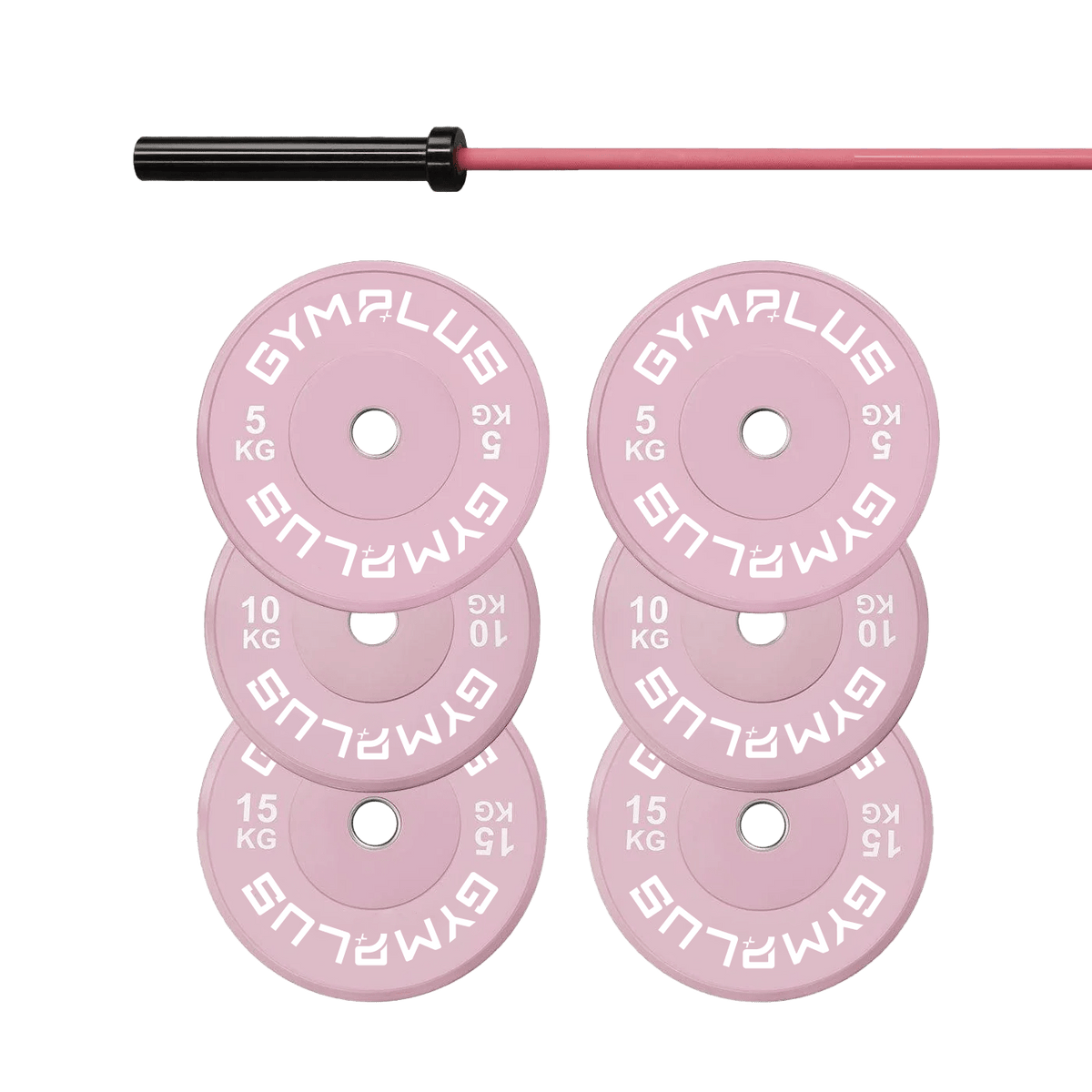Cerakote Pink Olympic Barbell & Bumper Plate Set – 60kg/100kg