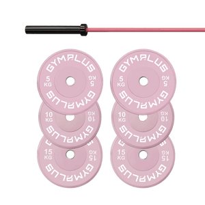 Cerakote Pink Olympic Barbell & Bumper Plate Set – 60kg/100kg