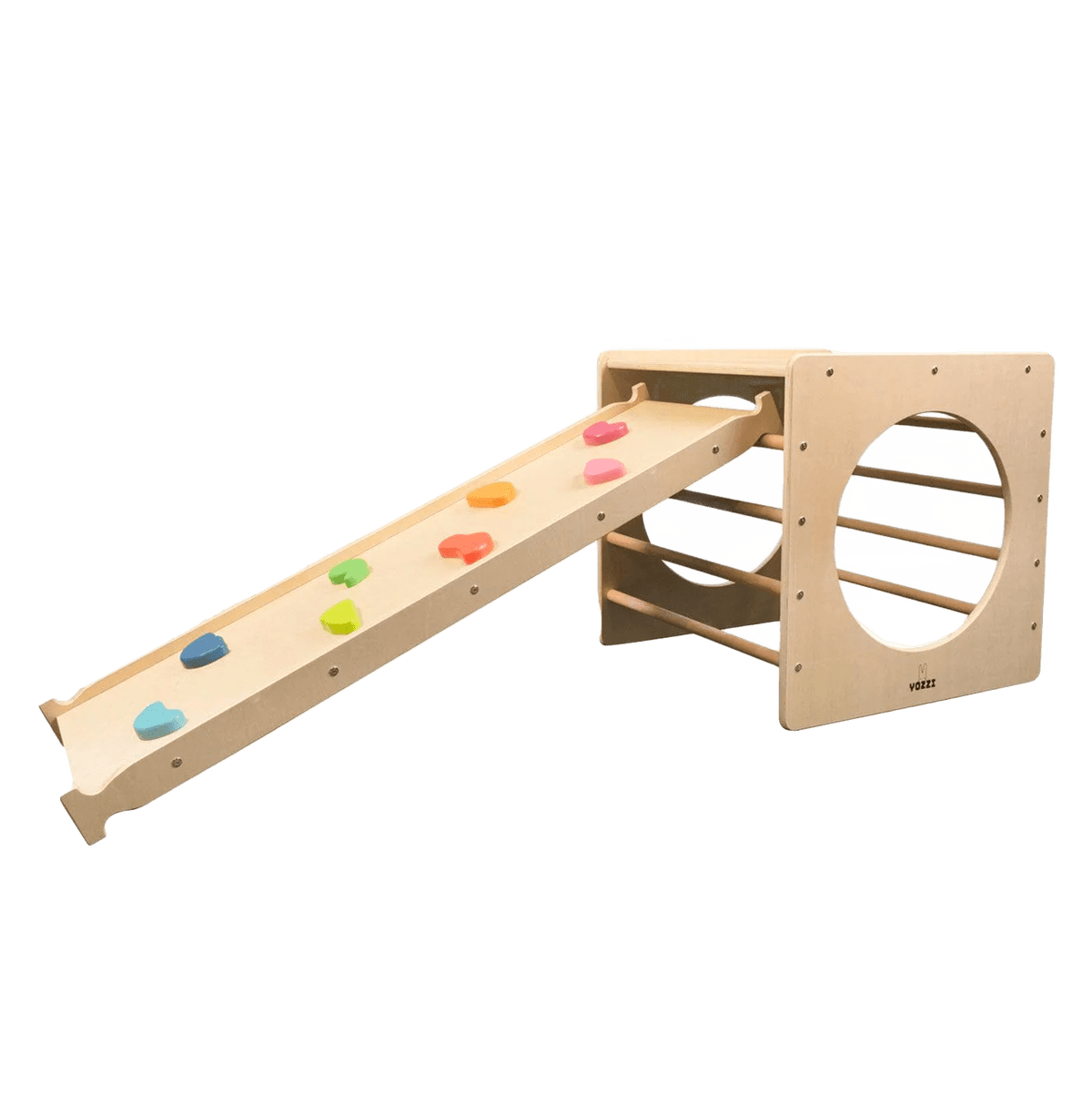 MEMAX Kids Climber Set - Wooden Cube Climber with Ramp/Slide