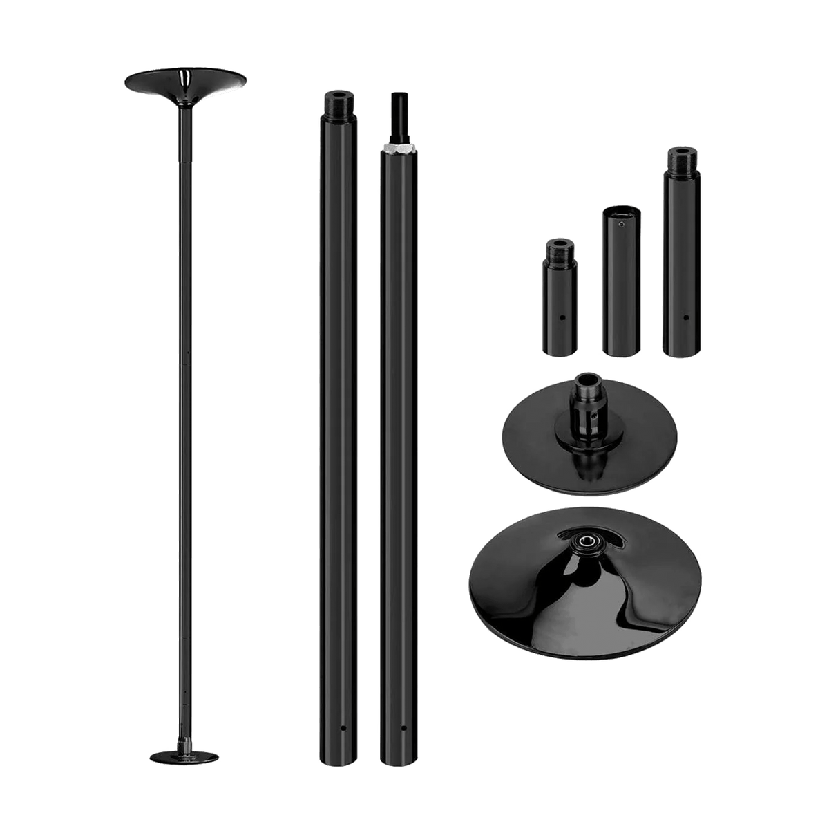 MEMAX Portable Dancing Pole - Static and Spinning - Black