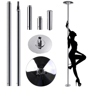 Portable Dancing Pole - Static and Spinning (Chrome)