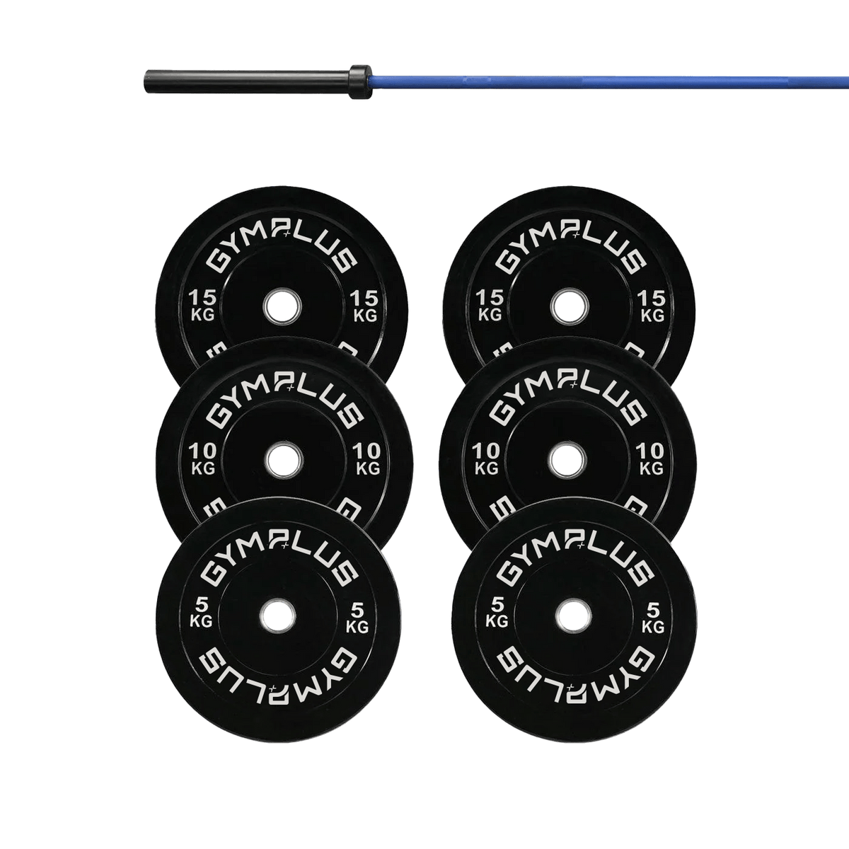 Cerakote Olympic Bar 20KG and Bumper Weight Plates Powerlifting Set