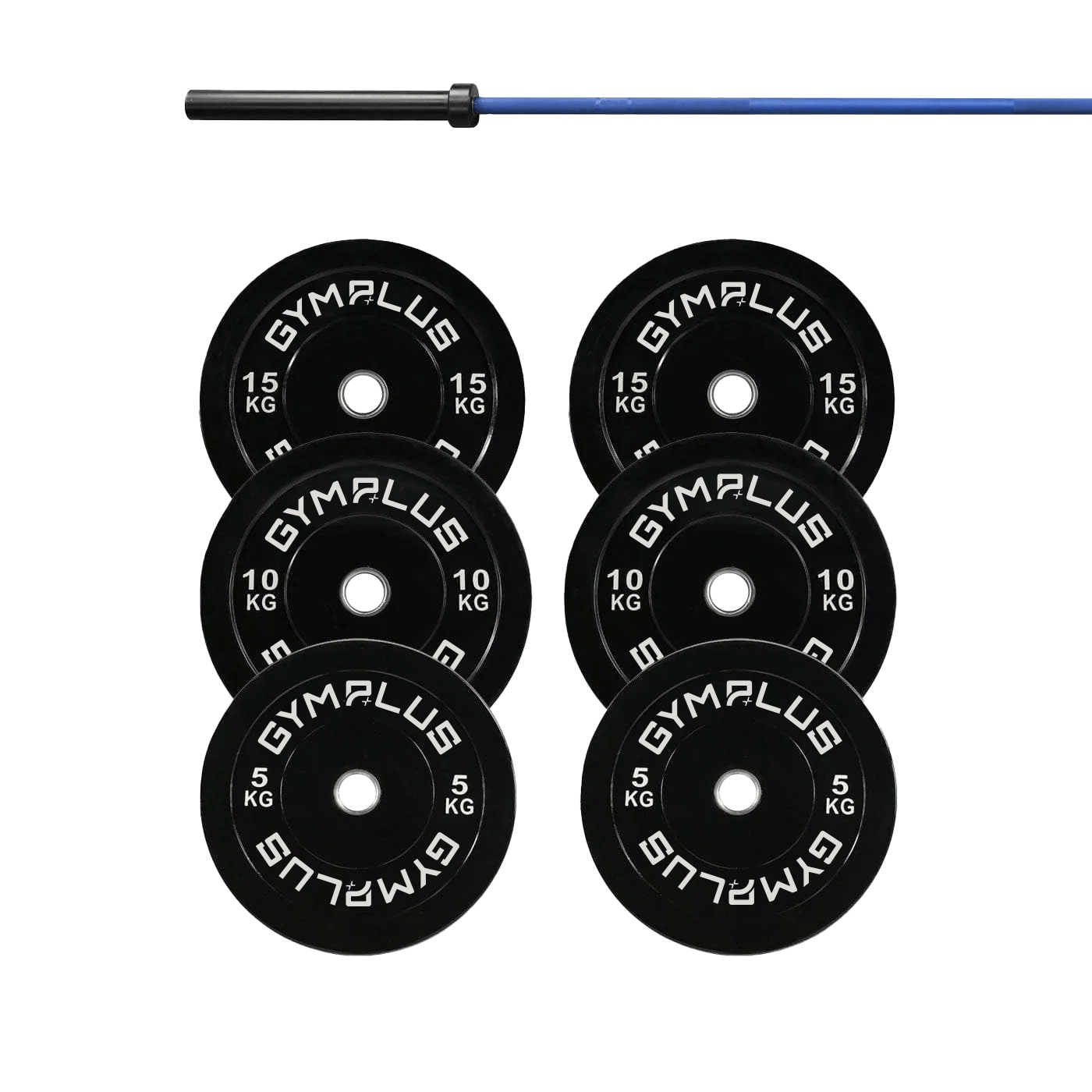 Cerakote Olympic Bar 20KG and Bumper Weight Plates Powerlifting Set